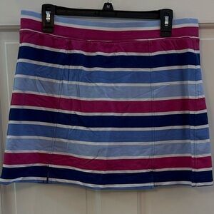 Crown & Ivy Women’s Striped Mini skort Pink & Blue size Large